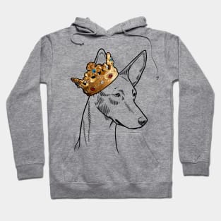 Ibizan Hound Dog King Queen Wearing Crown Hoodie